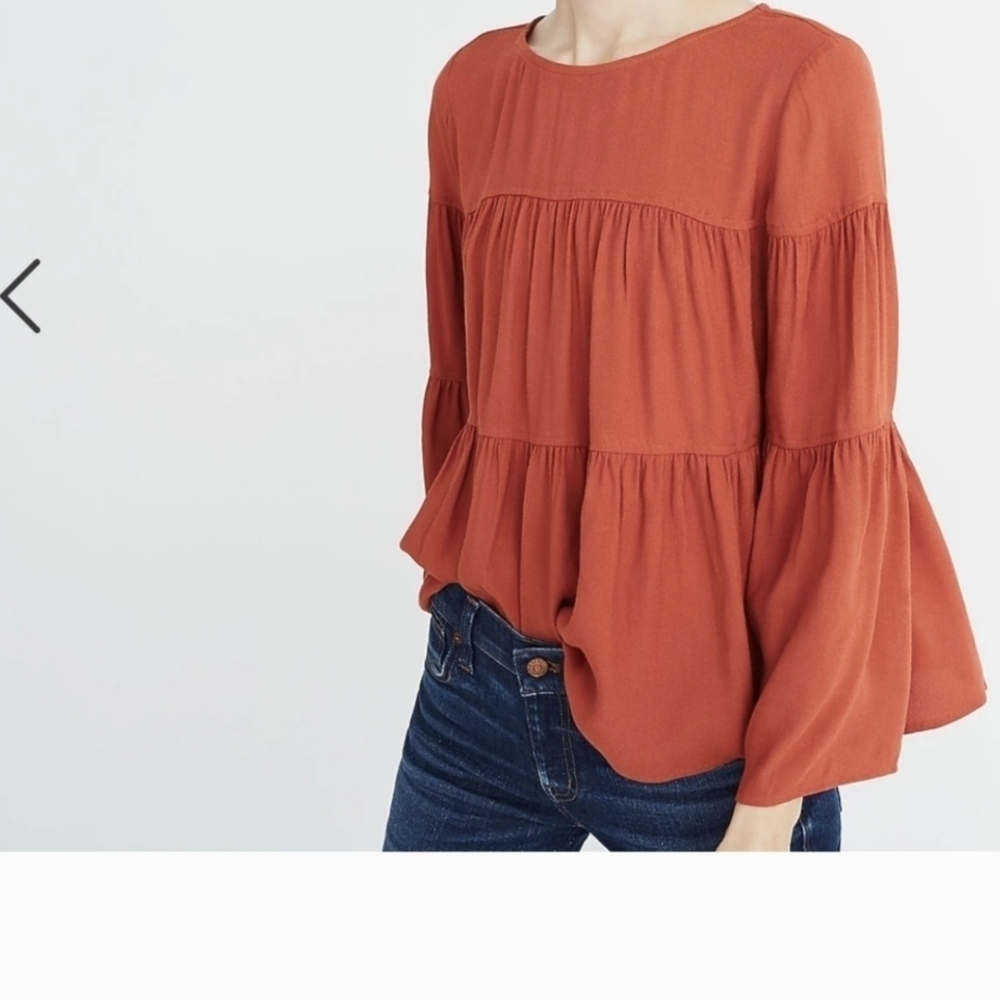 Madewell, Rust Color Boohoo Top, Size Xs